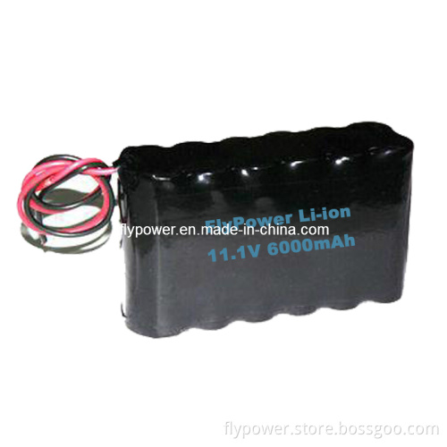 11.1V 6000mAh 26650 Li-ion Battery Pack (3S2P of FLC-26650-3000)